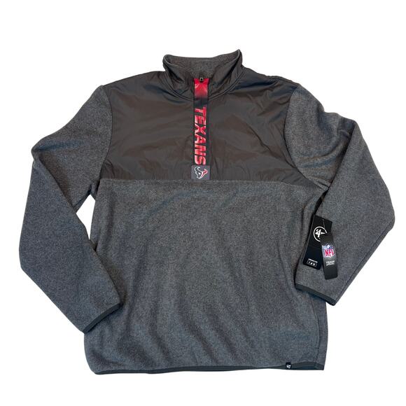 NWT Houston Texans Fleece 1/4 Zip Windbreaker Men's Sz XXL 47 Brand NFL - Picture 1 of 9